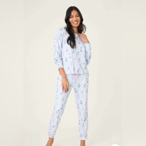 PJ Salvage New Doggone Cold Dog Print Pointelle Lounge Set
